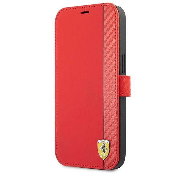 Etui FERRARI Apple iPhone 13 Mini Book On Track Carbon Stripe Czerwony Case