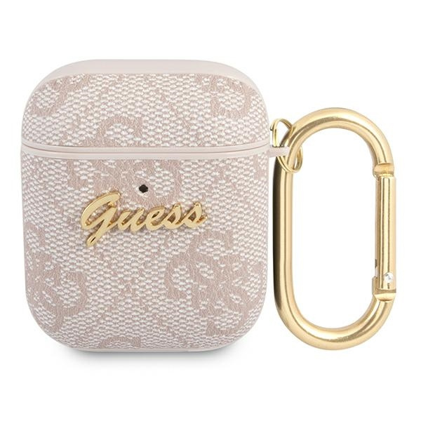 Etui GUESS Apple AirPods 4G Script Metal Collection Różowy Case