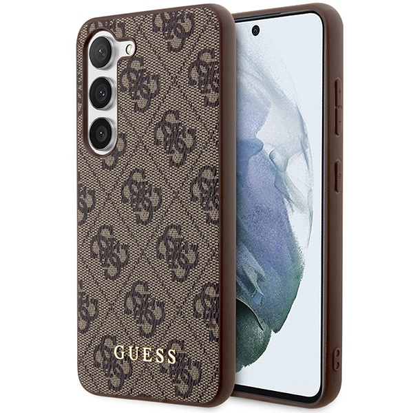 Etui Guess GUHCS23SG4GFBR S23 S911 brązowy/brown hard case 4G Metal Gold Logo Case