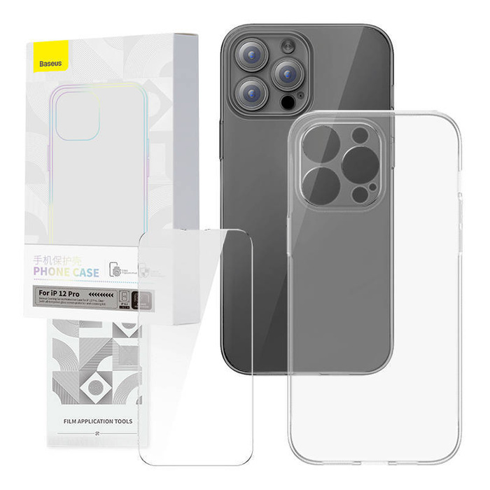 Etui Zestaw ochronny Baseus Corning przeźroczyste etui i szkło hartowane do iPhone 12 Pro Case